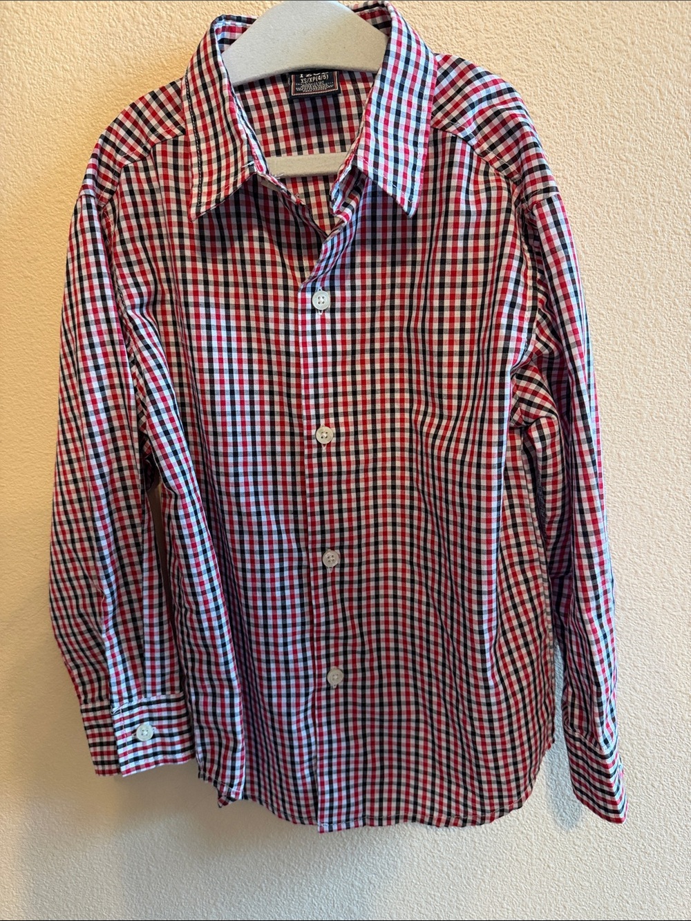 Izod Red, Black & White Gingham Button-Down Shirt - X-Small (4/5)